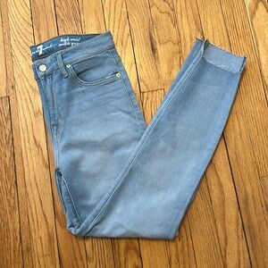 7 for all mankind high rise ankle gwenevere jean, light wash, 28